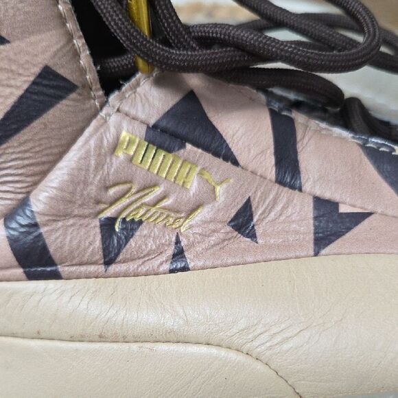 Puma X Natural Platform X Brown and Tan Patterned High-Tops, Size 7, Sample Pair - Picture 12 of 12